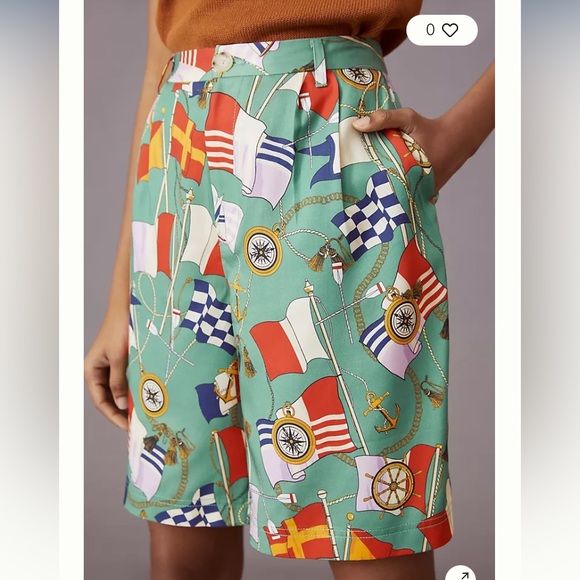 Anthropologie Maeve Printed Bermuda Shorts NWT - Picture 2 of 7